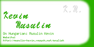 kevin musulin business card